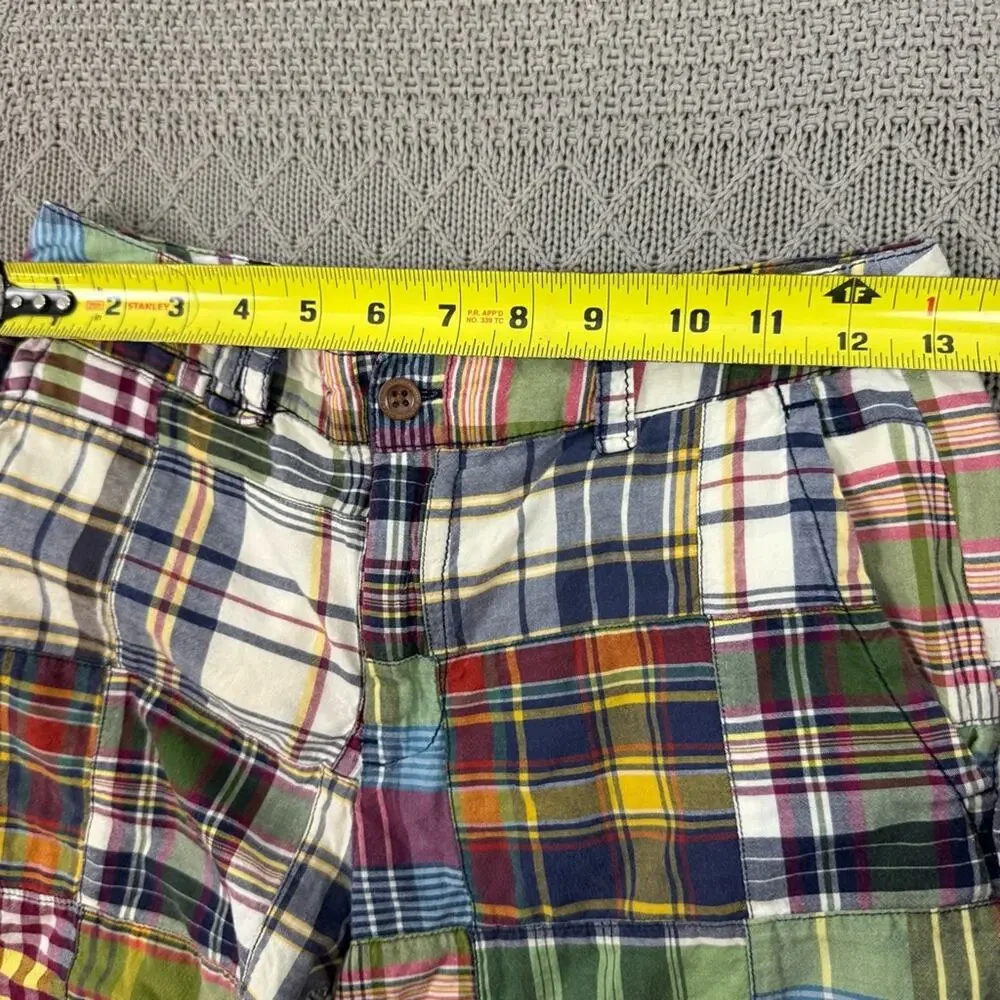 Ralph Lauren Vintage 90s Madras Patchwork Multicolor Plaid Kids Shorts ~ 12